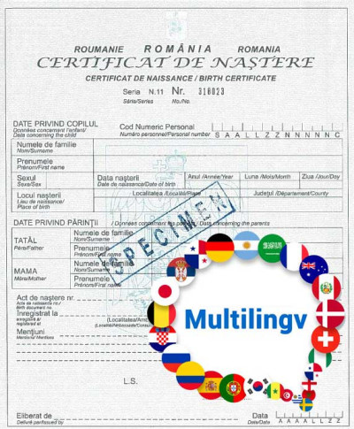Certificat de naștere multilingv