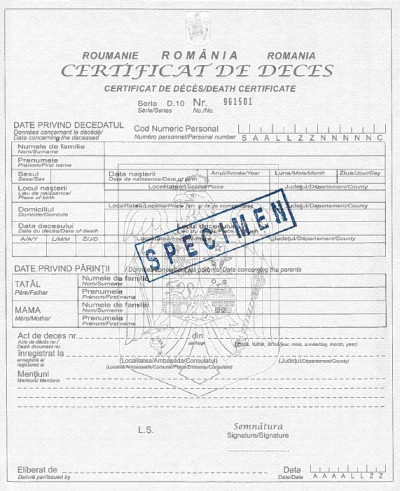 Certificat de deces