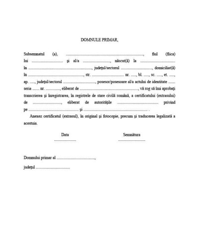 Transcrierea actelor de stare civila